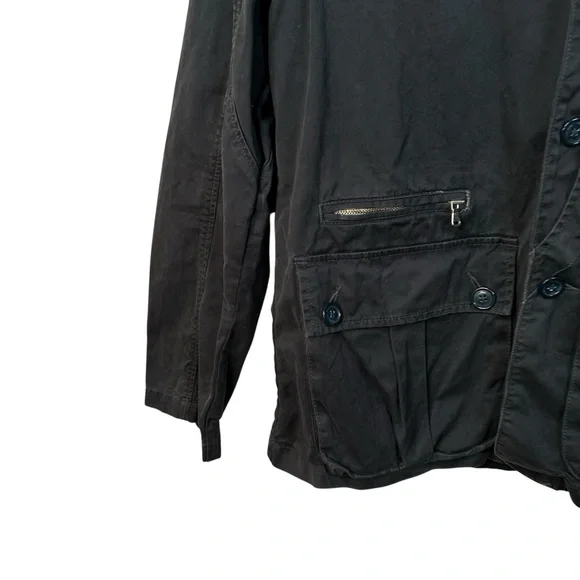 Pretty Green Utility Jacket Black Dark Grey Size L Casual Workwear - Picture 2 of 14